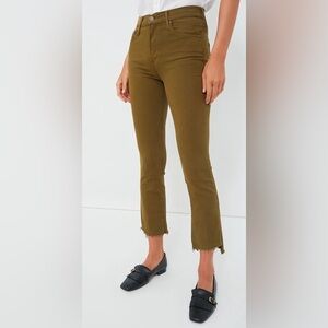 MOTHER Green Ankle Cropped Jeans with Relaxed Fit